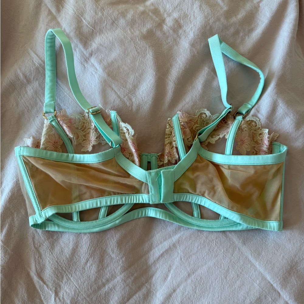 HONEY BIRDETTE AMELIE Mint Floral Bra 36H RARE🔥 - Picture 6 of 7